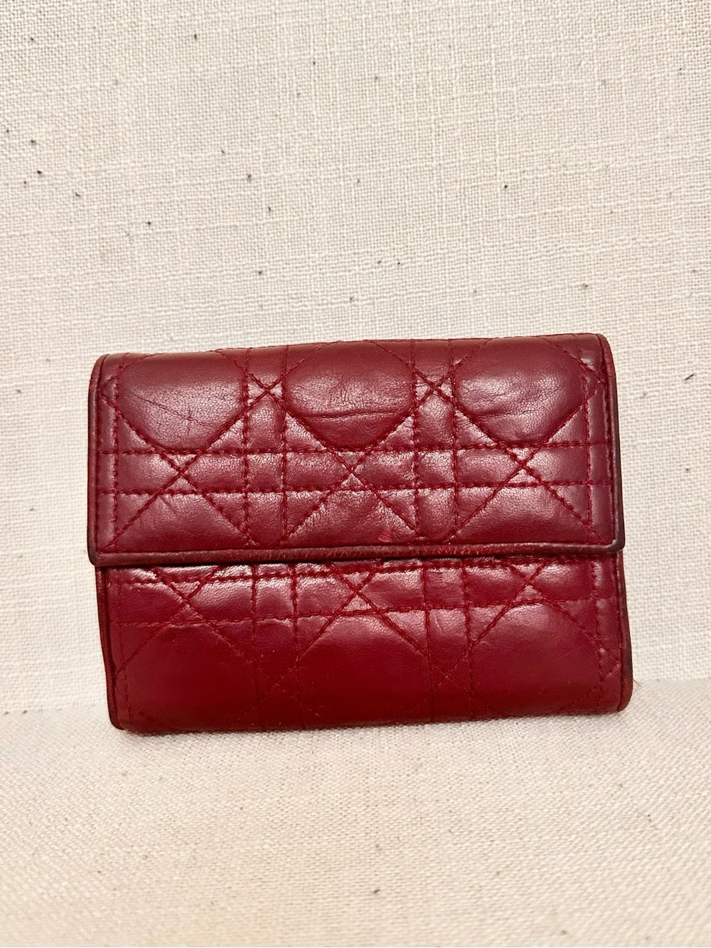 Christian Dior Lady Dior Leather Compact Wallet
